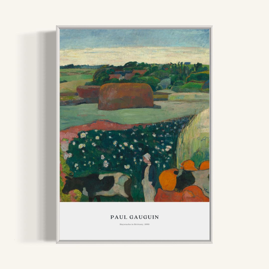 Plakat Haystacks in Brittany, Paul Gauguin, 1890 - nowoczesny plakat dekoracyjny