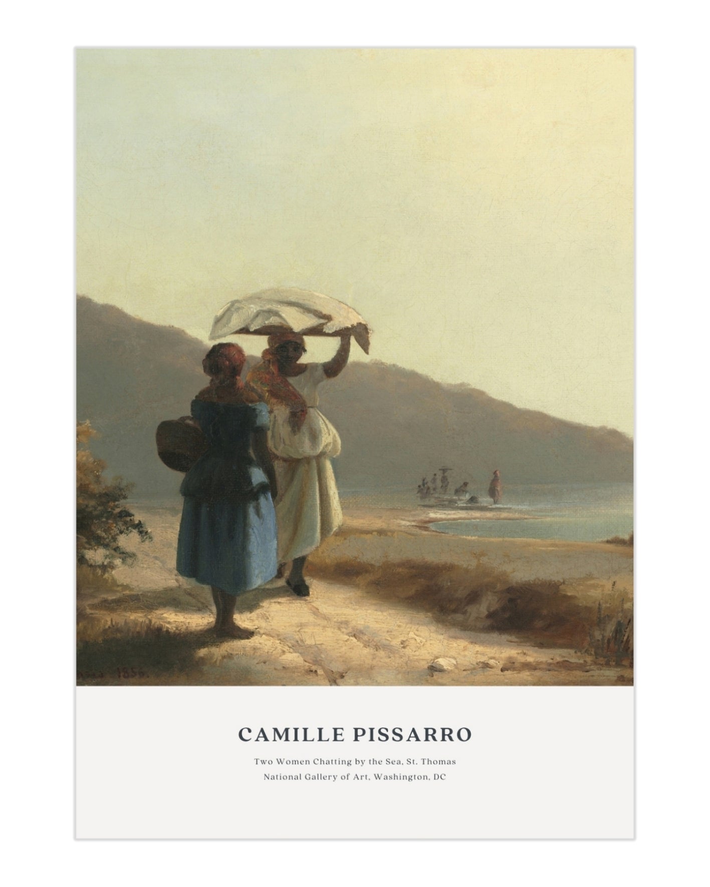 Plakat Camille Pissarro „Two Women Chatting by the Sea” - nowoczesny plakat dekoracyjny