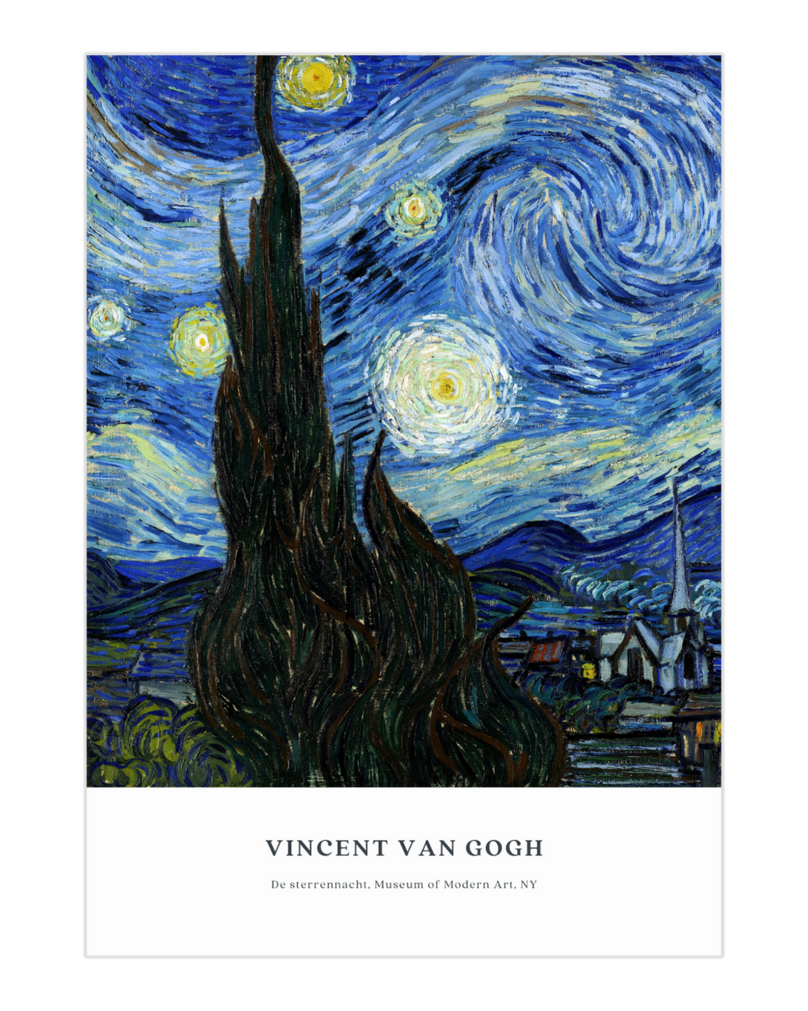 Plakat De Sterrennacht, Vincent Van Gogh - nowoczesny plakat dekoracyjny