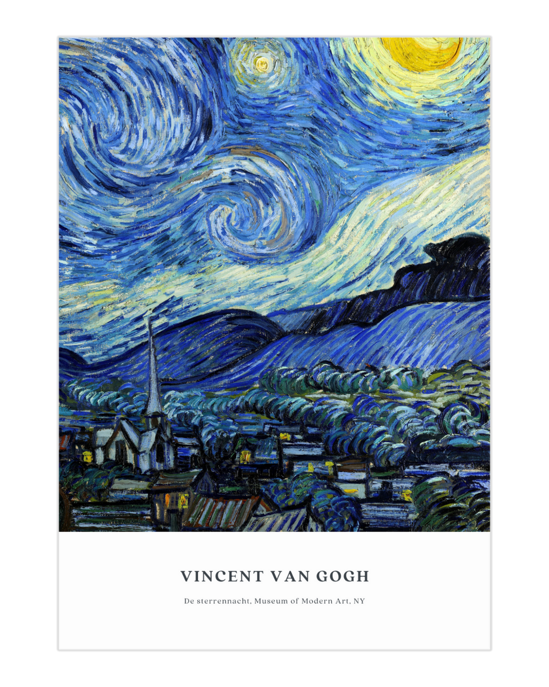 Plakat De Sterrennacht, Vincent Van Gogh - nowoczesny plakat dekoracyjny