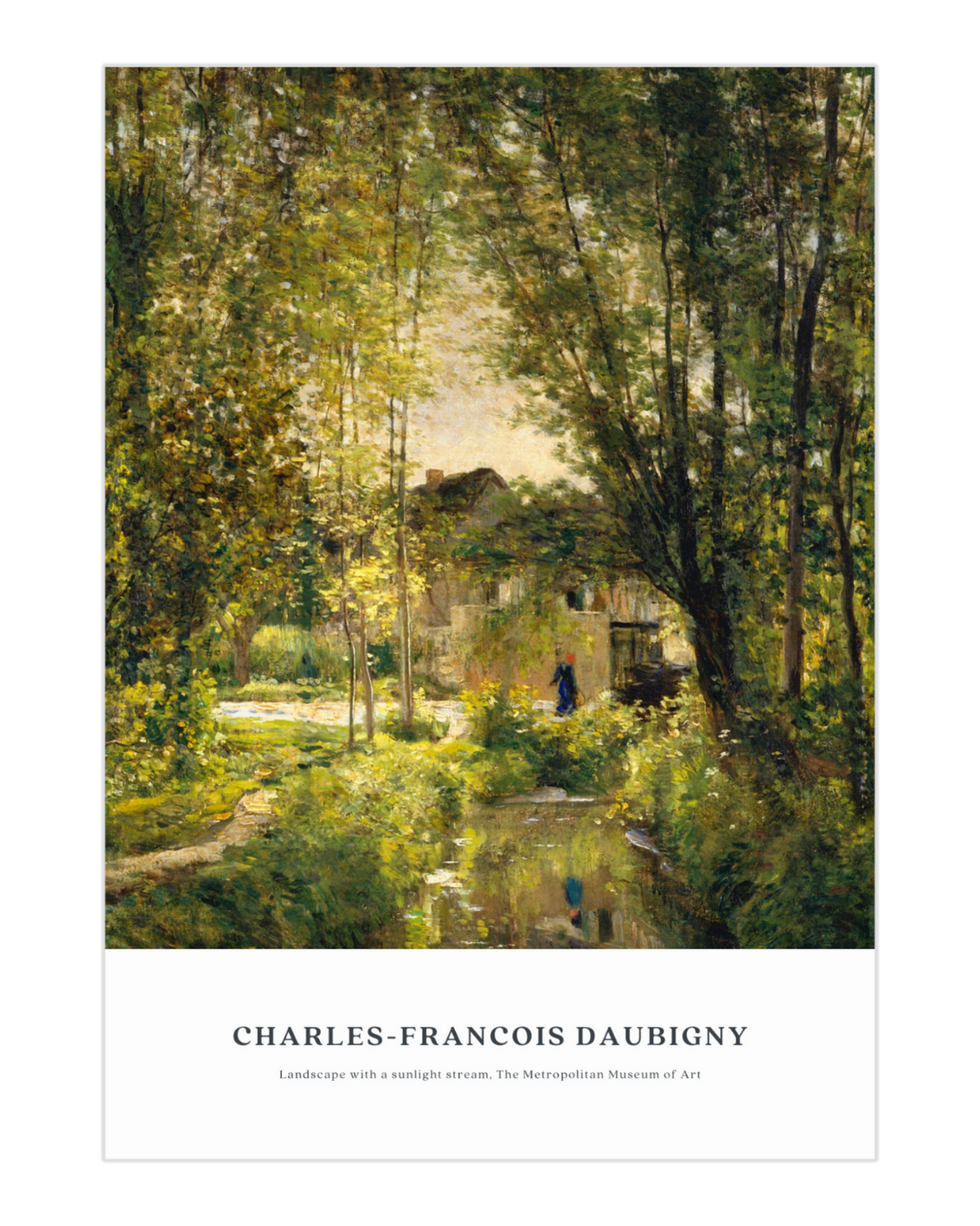Plakat Landscape with a sunlight stream, Charles-Francois Daubigny - nowoczesny plakat dekoracyjny