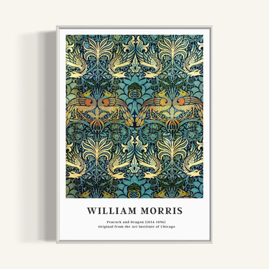 Plakat Peacock and Dragon, William Morris - nowoczesny plakat dekoracyjny
