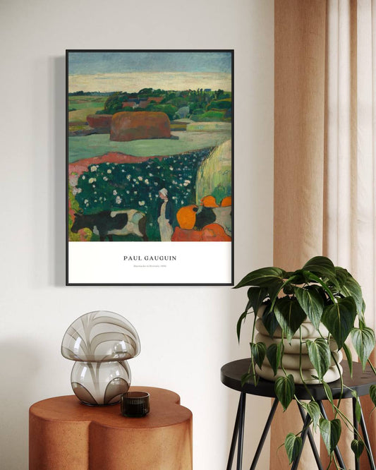 Plakat Haystacks in Brittany, Paul Gauguin, 1890 - nowoczesny plakat dekoracyjny