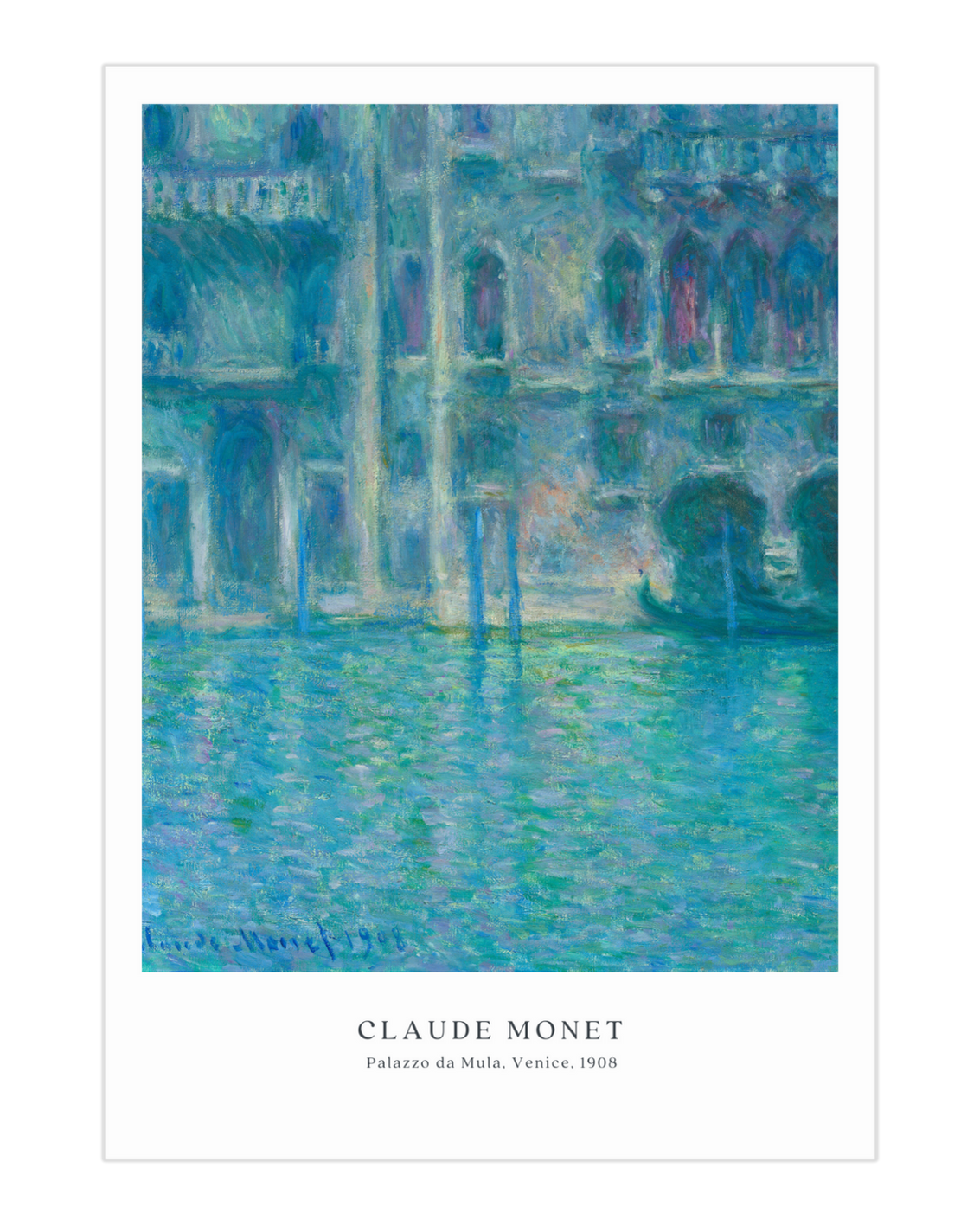 Plakat Palazzo da Mula, Venice, Claude Monet, 1908 - nowoczesny plakat dekoracyjny