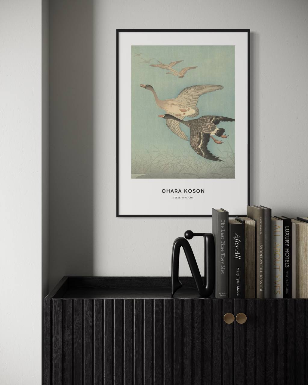 Plakat Geese in Flight - Ohara Koson - nowoczesny plakat dekoracyjny