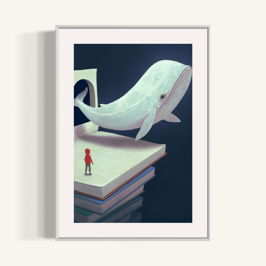 Plakat Wieloryb - 02 - nowoczesny plakat dekoracyjny