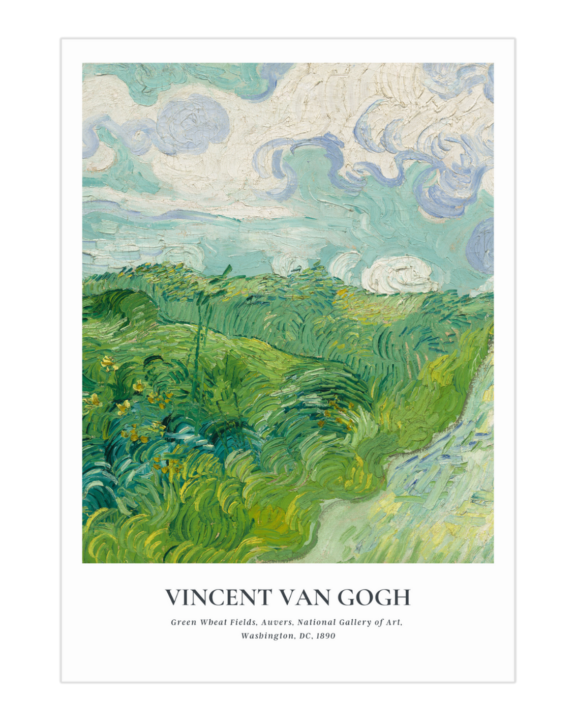 Plakat Green Wheat Fields, Vincent Van Gogh - nowoczesny plakat dekoracyjny