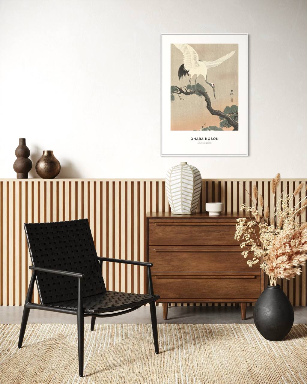 Plakat Japanese Crane - Ohara Koson - nowoczesny plakat dekoracyjny