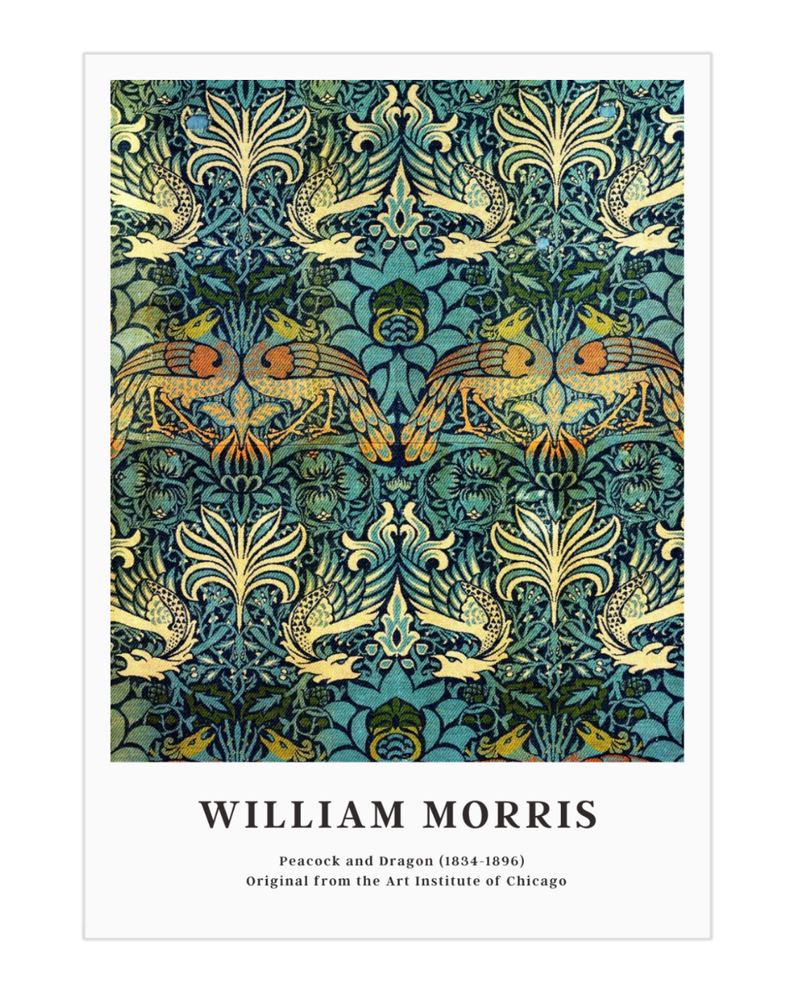 Plakat Peacock and Dragon, William Morris - nowoczesny plakat dekoracyjny