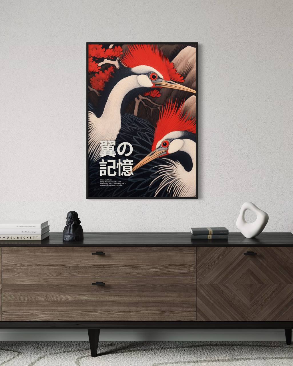 Plakat Japońskie żurawie - 04 - nowoczesny plakat dekoracyjny