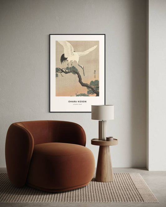 Plakat Japanese Crane - Ohara Koson - nowoczesny plakat dekoracyjny