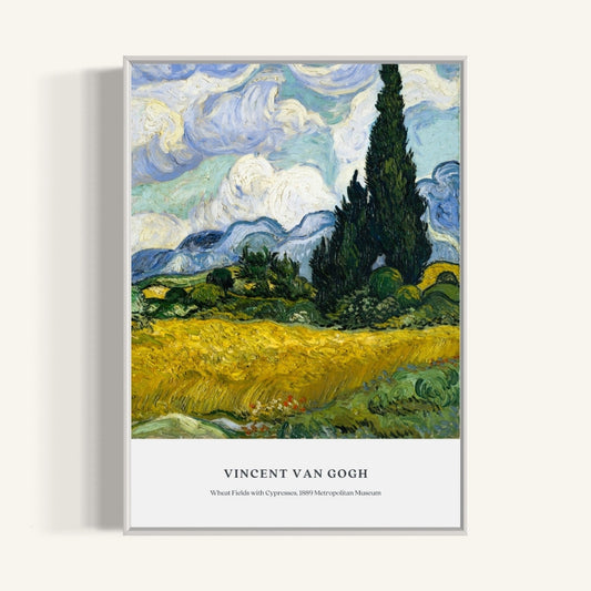 Plakat Wheat Fields with Cypresses, Vincent Van Gogh - nowoczesny plakat dekoracyjny