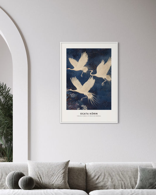 Plakat Japońskie żurawie - 03 - nowoczesny plakat dekoracyjny