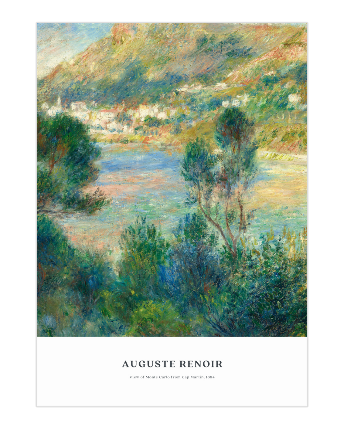 Plakat View of Monte Carlo from Cap Martin, Auguste Renoir, 1884 - nowoczesny plakat dekoracyjny