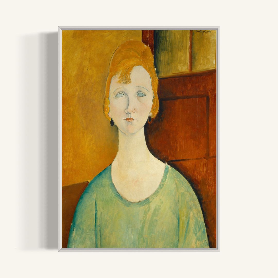 Plakat Girl in a Green Blouse (1917), Amedeo Modigliani - nowoczesny plakat dekoracyjny