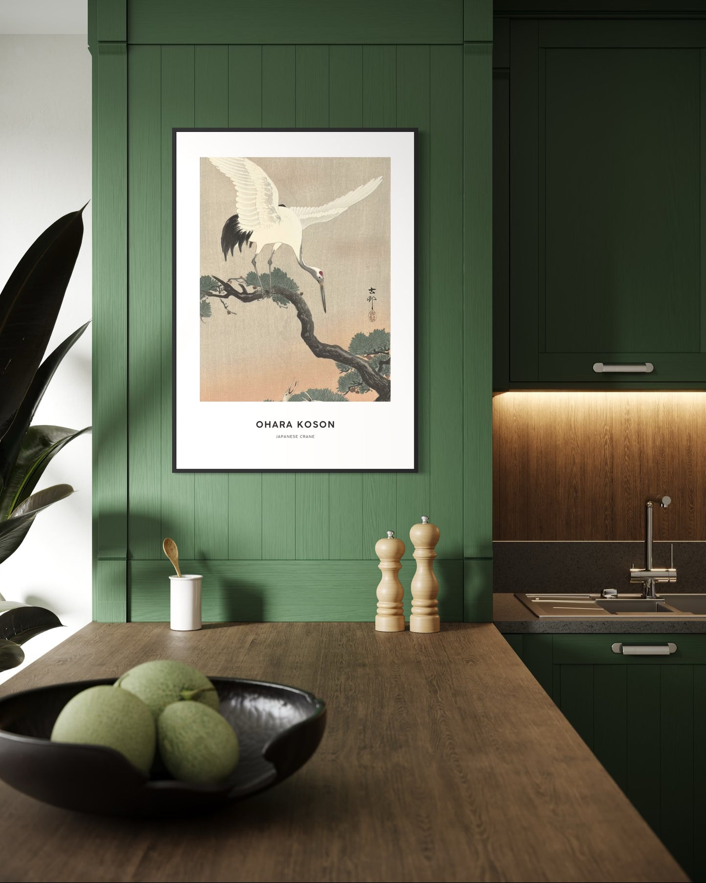Plakat Japanese Crane - Ohara Koson - nowoczesny plakat dekoracyjny