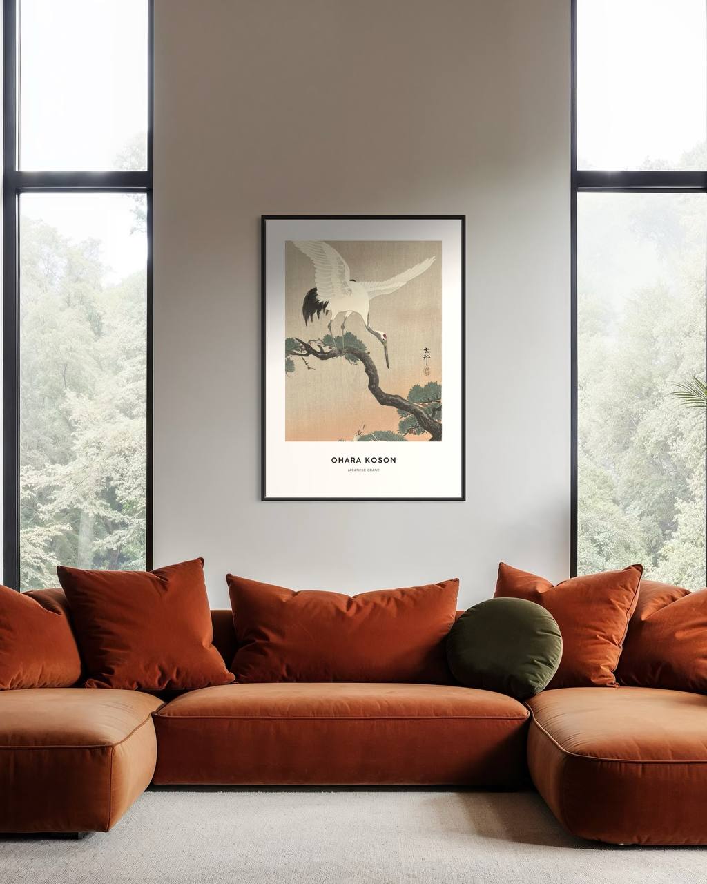Plakat Japanese Crane - Ohara Koson - nowoczesny plakat dekoracyjny