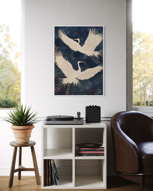 Plakat Japońskie żurawie - 06 - nowoczesny plakat dekoracyjny