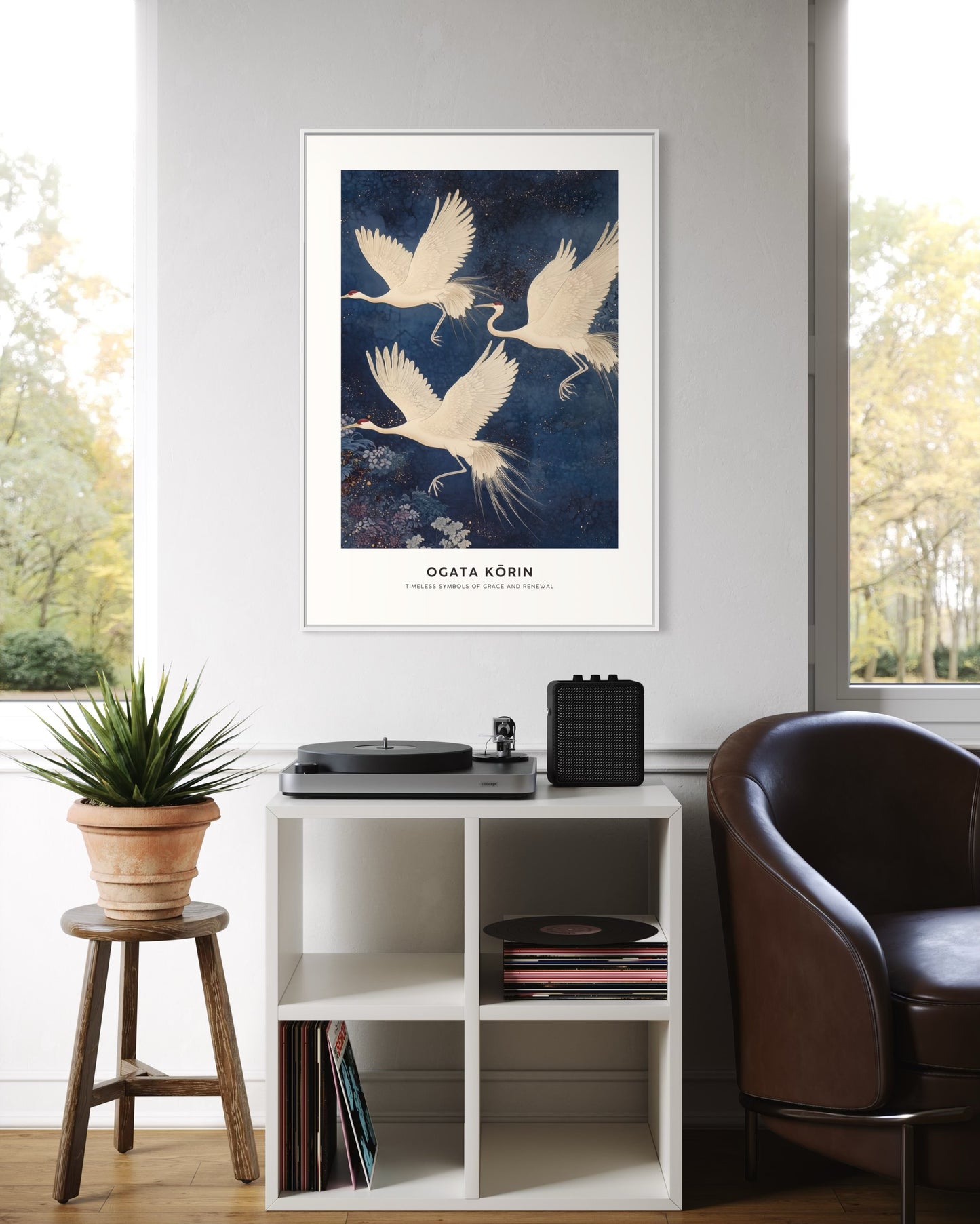 Plakat Japońskie żurawie - 03 - nowoczesny plakat dekoracyjny
