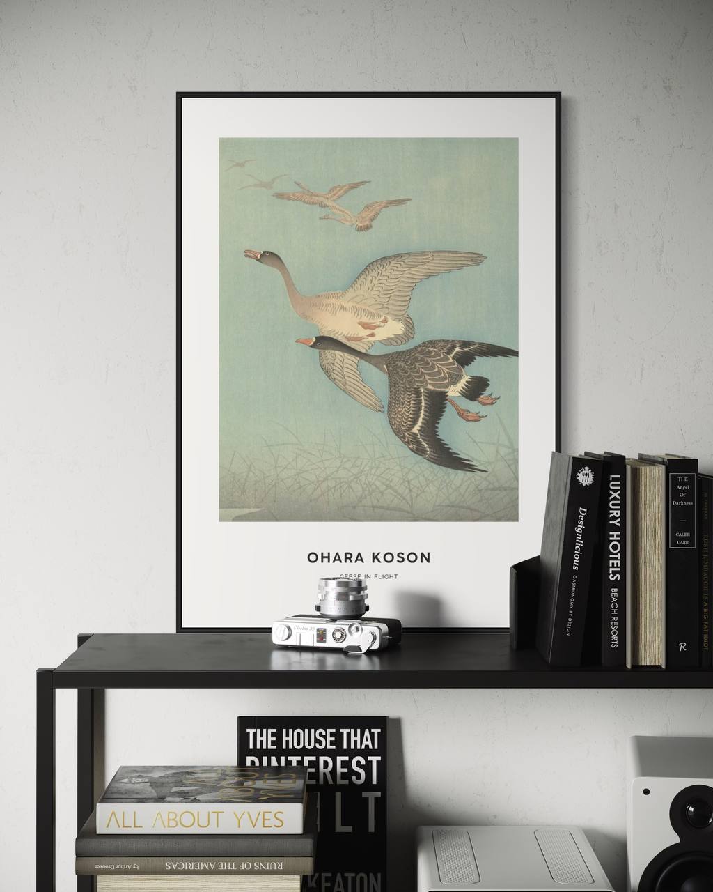 Plakat Geese in Flight - Ohara Koson - nowoczesny plakat dekoracyjny