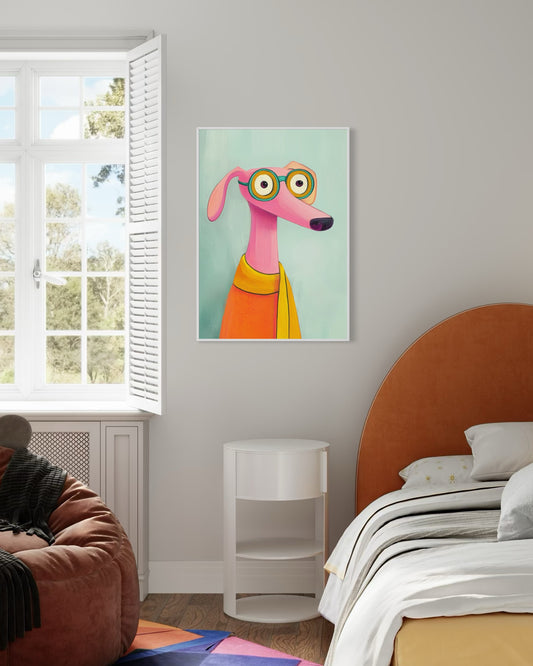 Plakat Pies w okularach - nowoczesny plakat dekoracyjny