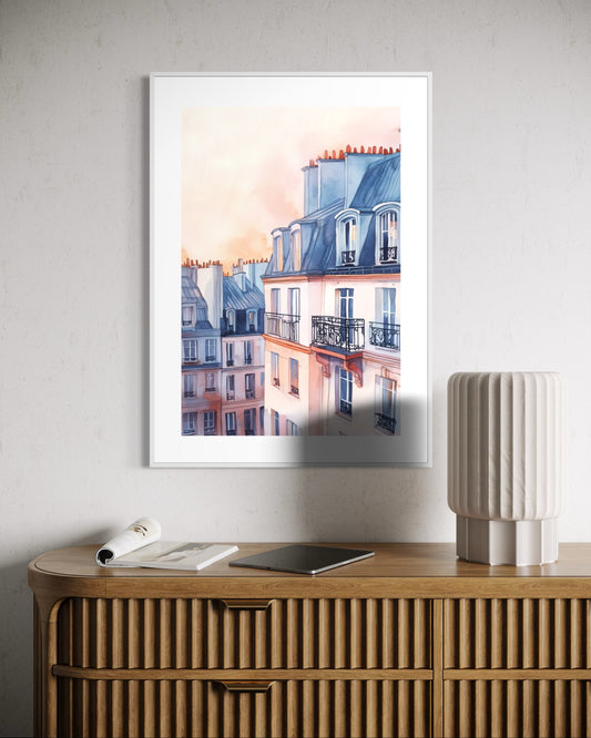 Plakat Paryskie Kamienice - 02 - nowoczesny plakat dekoracyjny