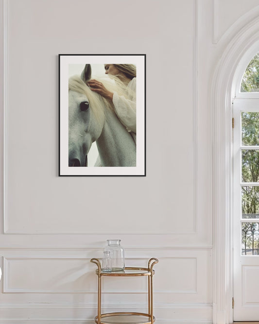 Plakat Dziewczyna i Koń - nowoczesny plakat dekoracyjny