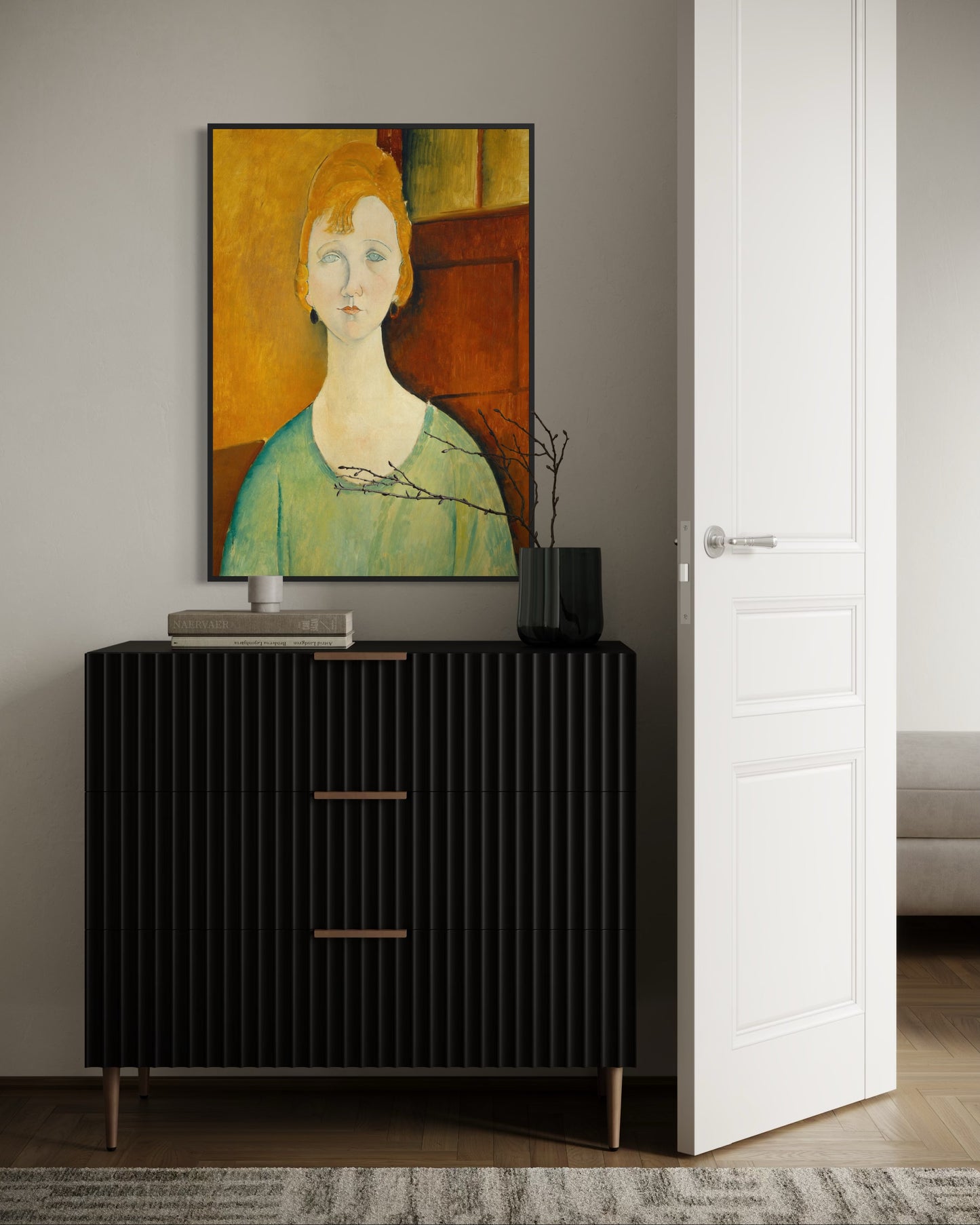 Plakat Girl in a Green Blouse (1917), Amedeo Modigliani - nowoczesny plakat dekoracyjny