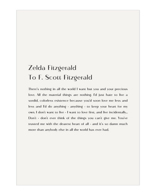 Plakat Zelda's Fitzgerald Letter