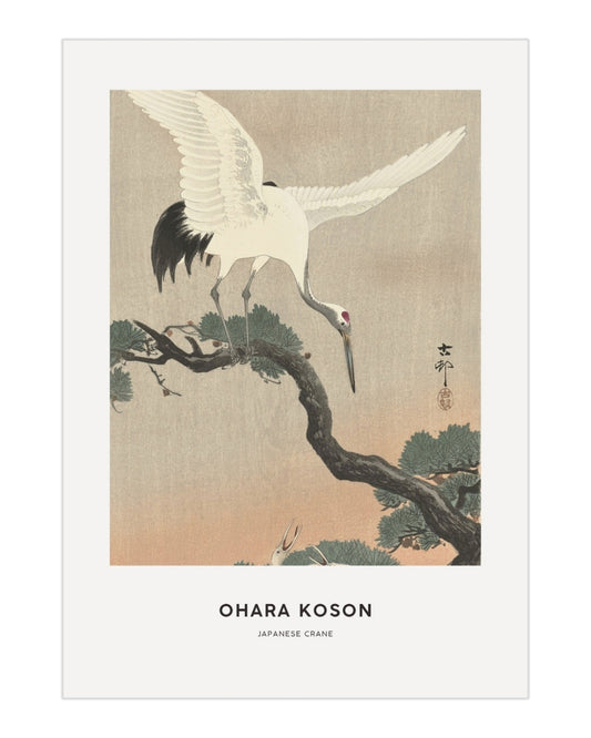 Plakat Japanese Crane - Ohara Koson - nowoczesny plakat dekoracyjny
