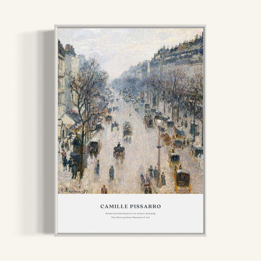 Plakat Boulevard Montmartre on winter morning, Camille Pissarro - nowoczesny plakat dekoracyjny