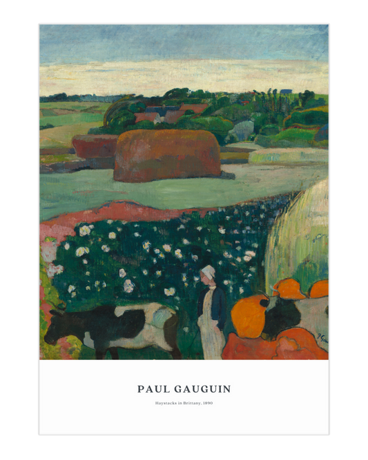 Plakat Haystacks in Brittany, Paul Gauguin, 1890