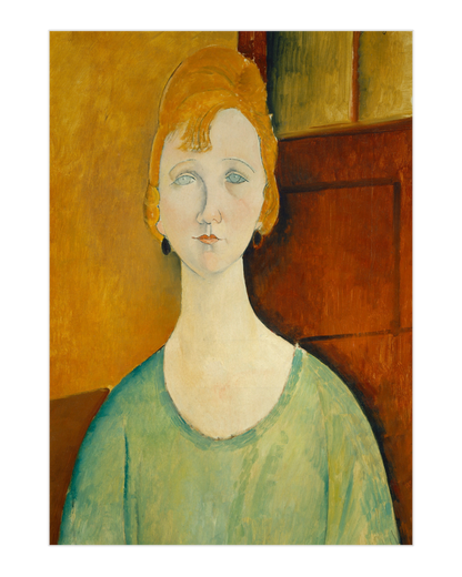 Plakat Girl in a Green Blouse (1917), Amedeo Modigliani