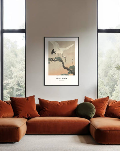 Plakat Japanese Crane - Ohara Koson - nowoczesny plakat dekoracyjny