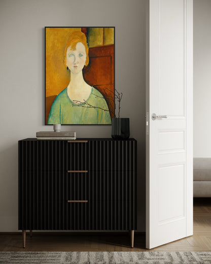 Plakat Girl in a Green Blouse (1917), Amedeo Modigliani - nowoczesny plakat dekoracyjny